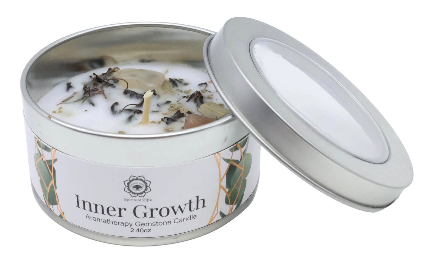 Bougie avec Minéraux Green Tree « Inner Growth » | Boutique Ésotérique - La Boutique Ô Mystères