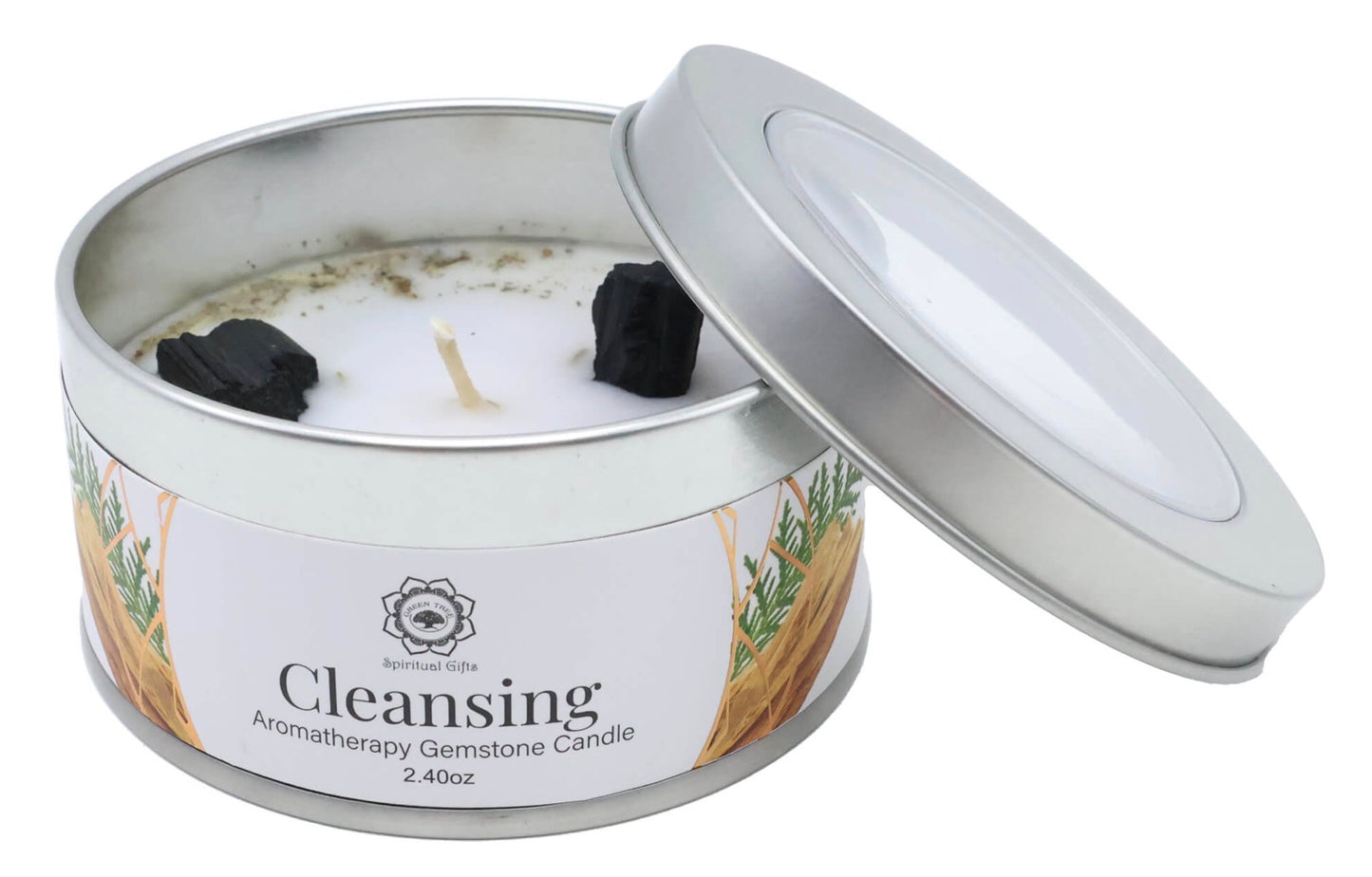 Bougie avec Minéraux Green Tree « Cleansing » | Boutique Ésotérique - La Boutique Ô Mystères