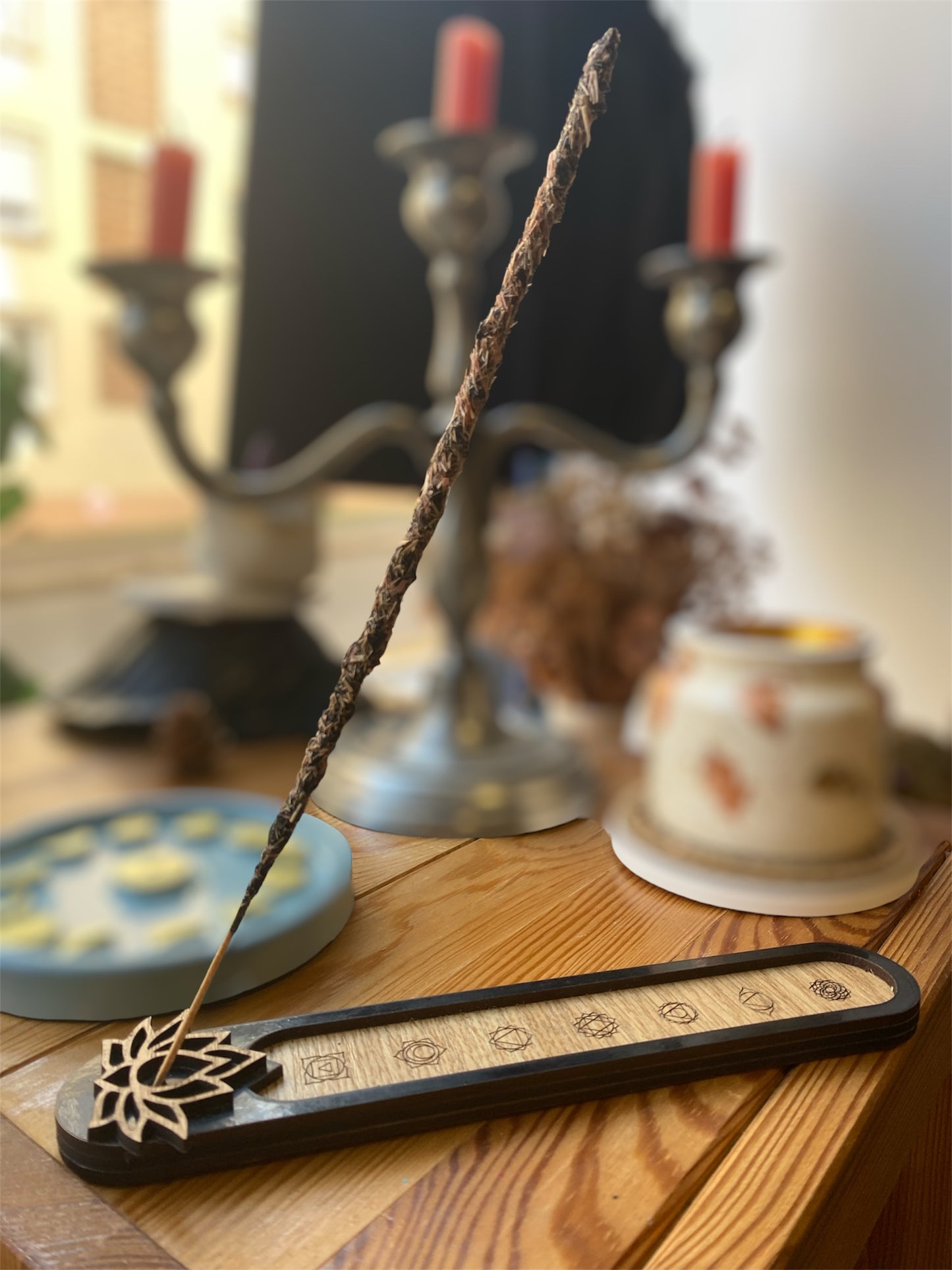 Porte Encens Artisanale Gravé 7 Chakras | Boutique Ésotérique - La Boutique Ô Mystères