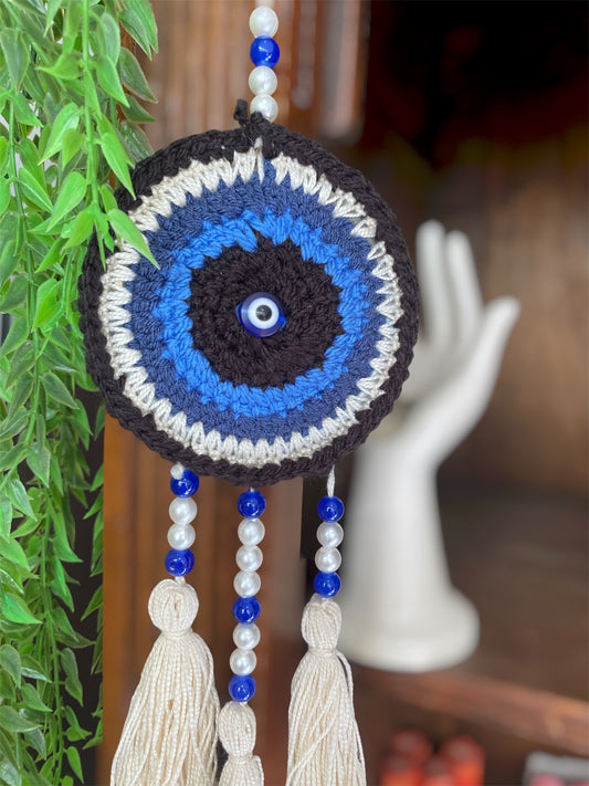 Mini Attrape-Rêves Artisanal en Crochet et Oeil de Nazar