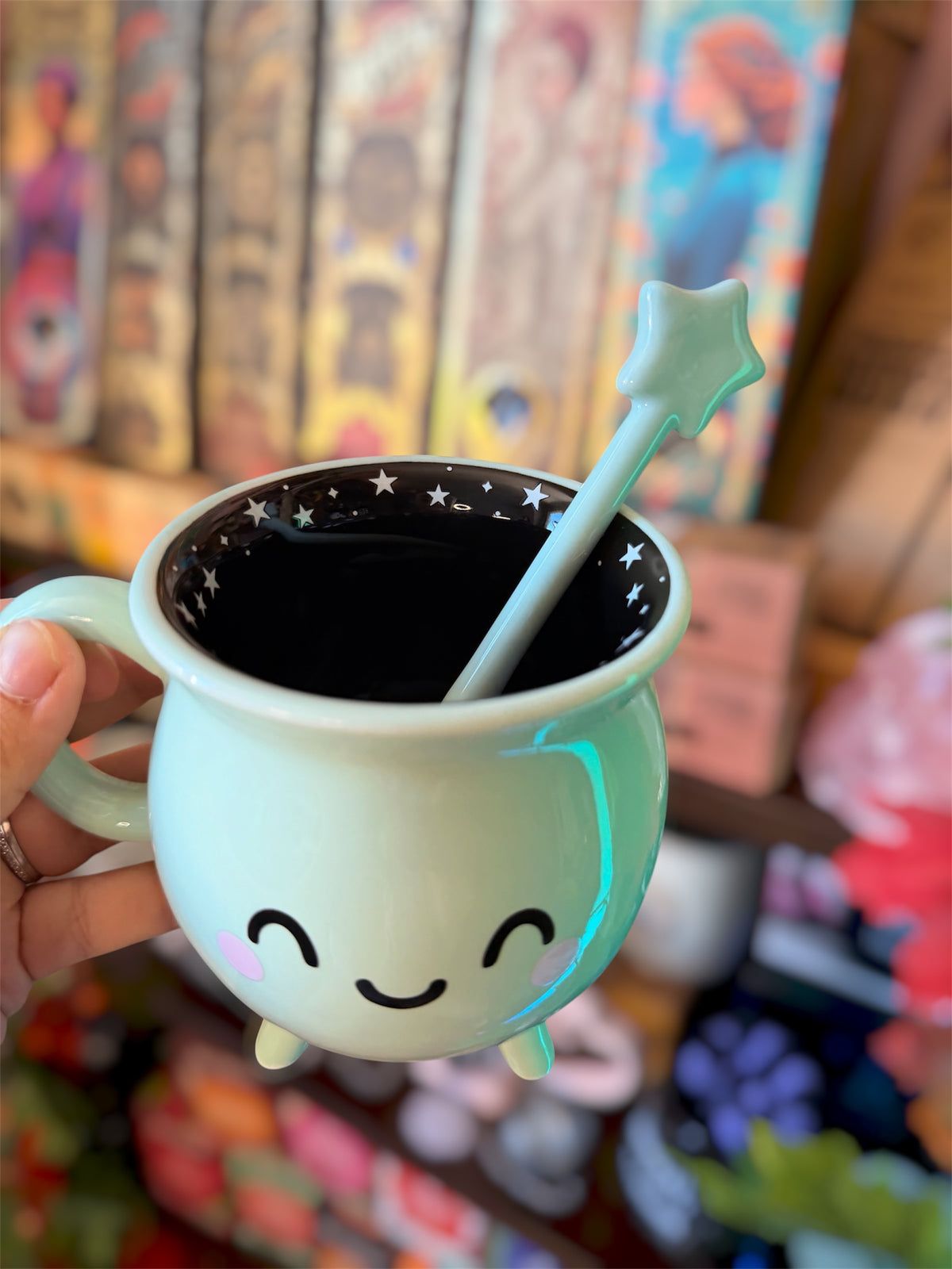 Tasse Chaudron avec Baguette Magique | Boutique Esotérique - La Boutique Ô Mystères