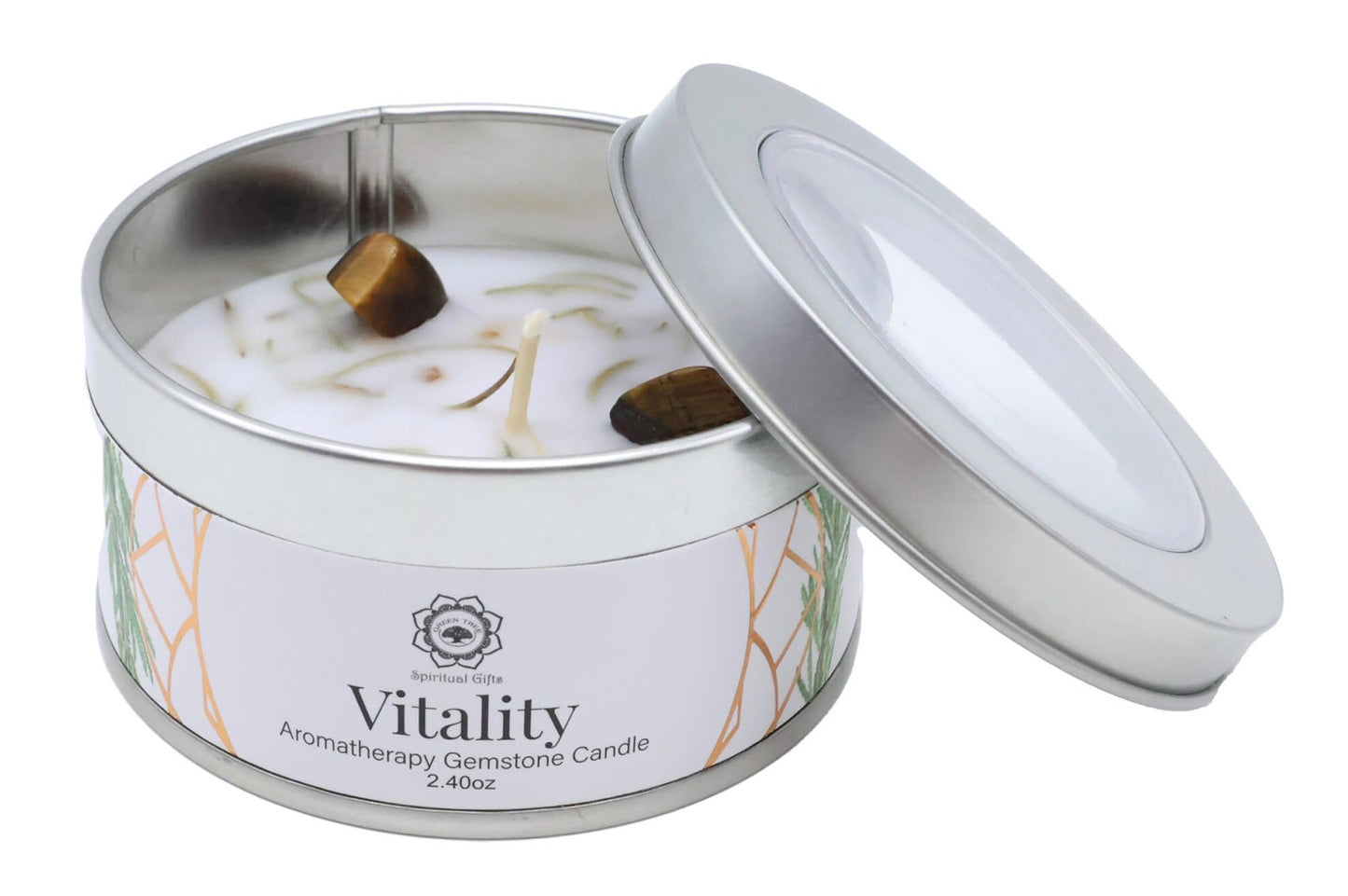 Bougie avec Minéraux Green Tree « Vitality » | Boutique Ésotérique - La Boutique Ô Mystères