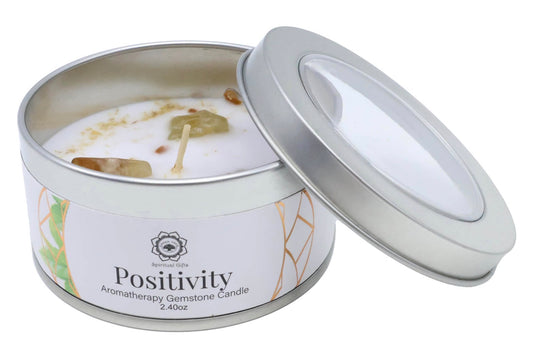 Bougie avec Minéraux Green Tree « Positivity » | Boutique Ésotérique - La Boutique Ô Mystères