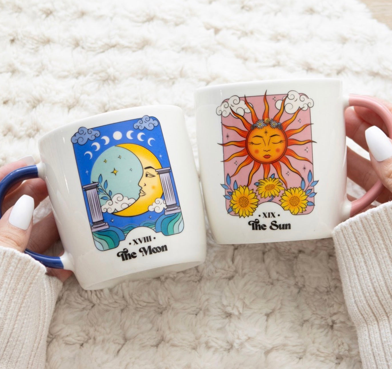 Coffret 2 Mugs Tarot Lune & Soleil | Boutique Ésotérique - La Boutique Ô Mystères
