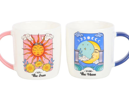 Coffret 2 Mugs Tarot Lune & Soleil | Boutique Ésotérique - La Boutique Ô Mystères