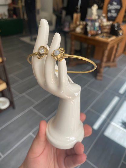 Bracelet Ethnique Pierre de Lune Demi-Jonc Ethnique Doré | Boutique Ésotérique - La Boutique Ô Mystères