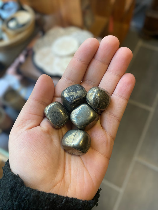 Pierre Roulée Pyrite | Boutique Ésotérique - La Boutique Ô Mystères