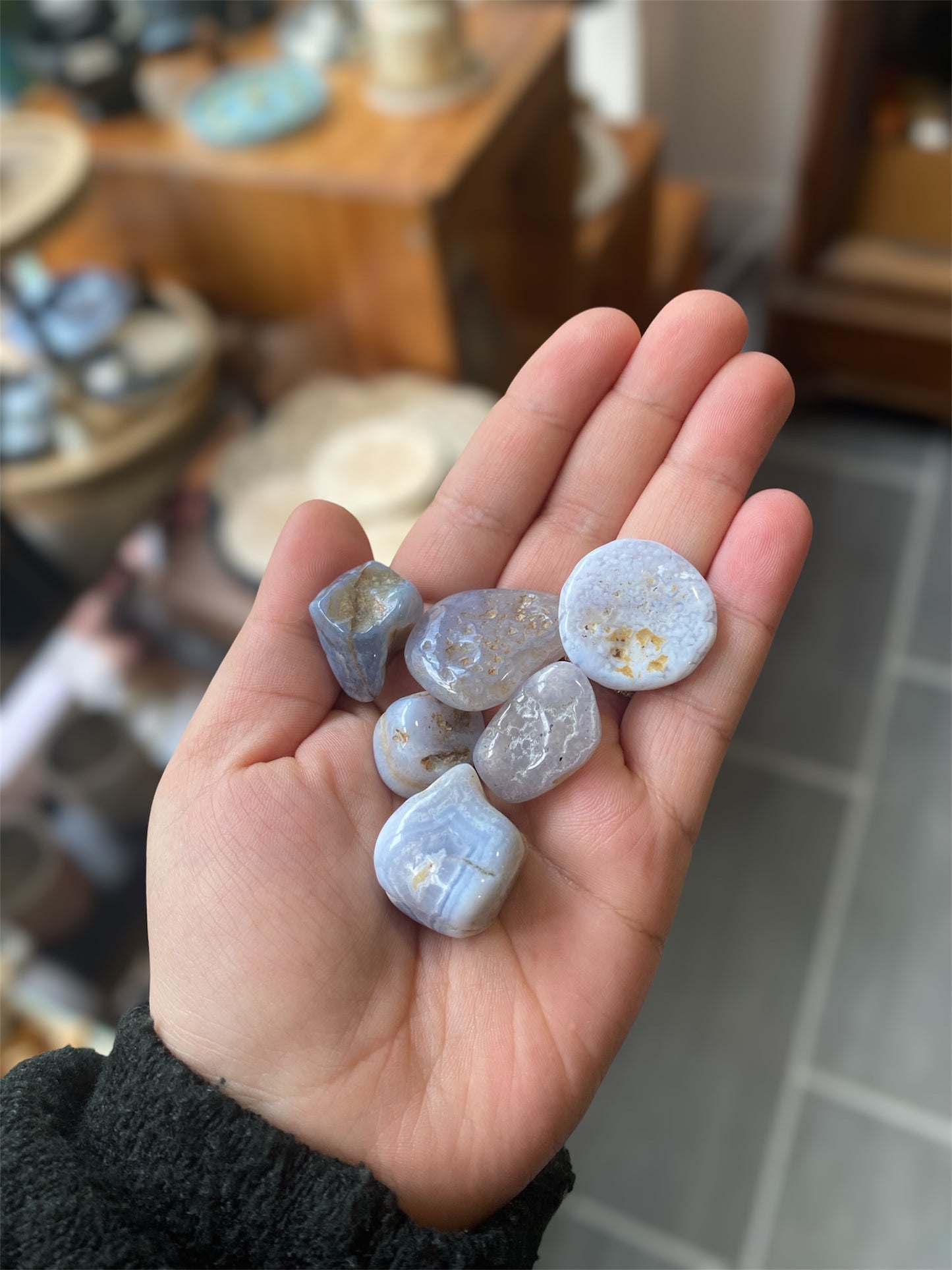 Pierre Roulée Calcédoine Bleue | Boutique Ésotérique - La Boutique Ô Mystères