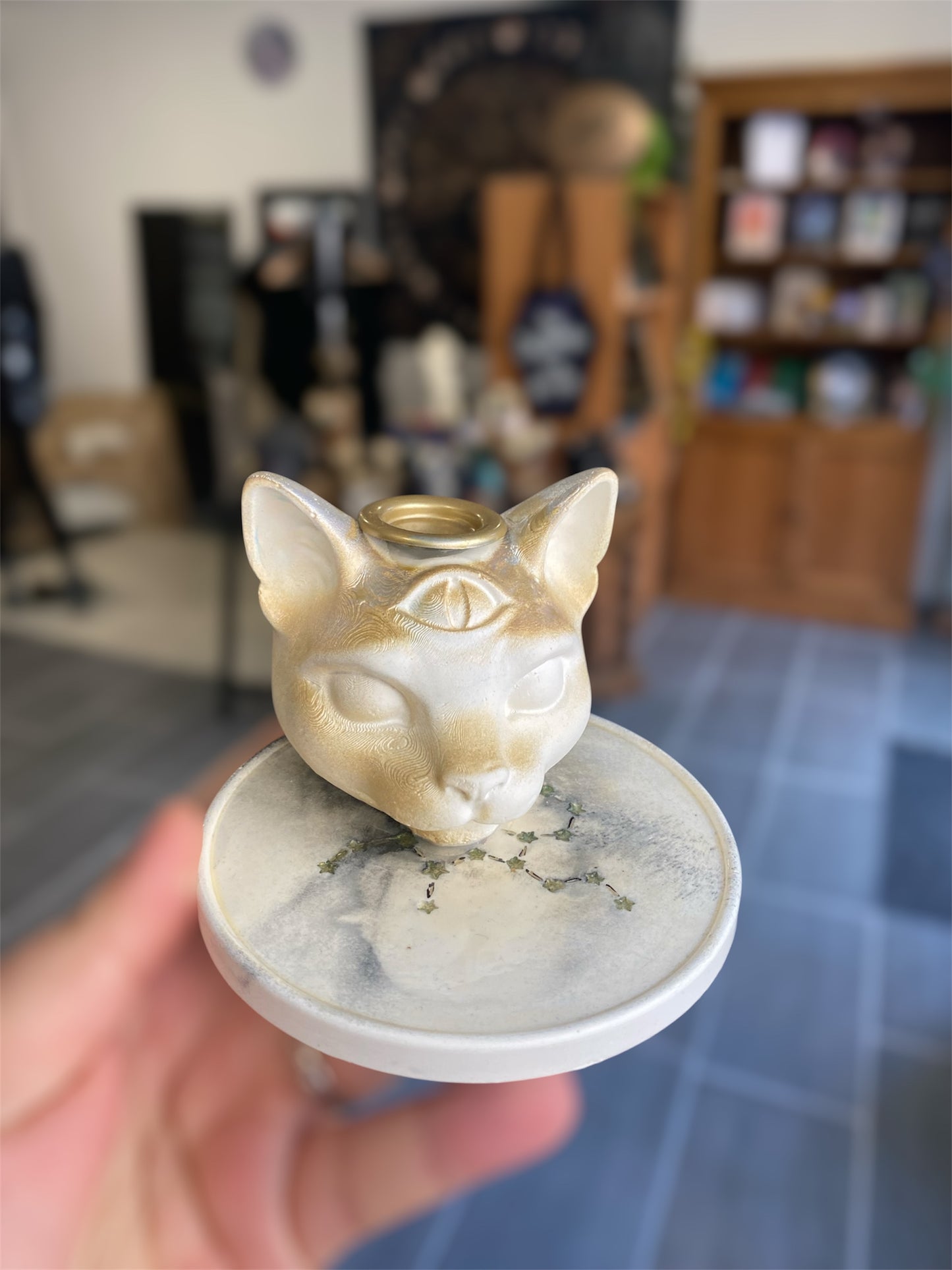 Porte Encens Cône Chat Mystique | Boutique Ésotérique - La Boutique Ô Mystères