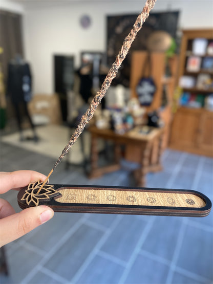 Porte Encens Artisanale Gravé 7 Chakras | Boutique Ésotérique - La Boutique Ô Mystères