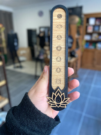 Porte Encens Artisanale Gravé 7 Chakras | Boutique Ésotérique - La Boutique Ô Mystères