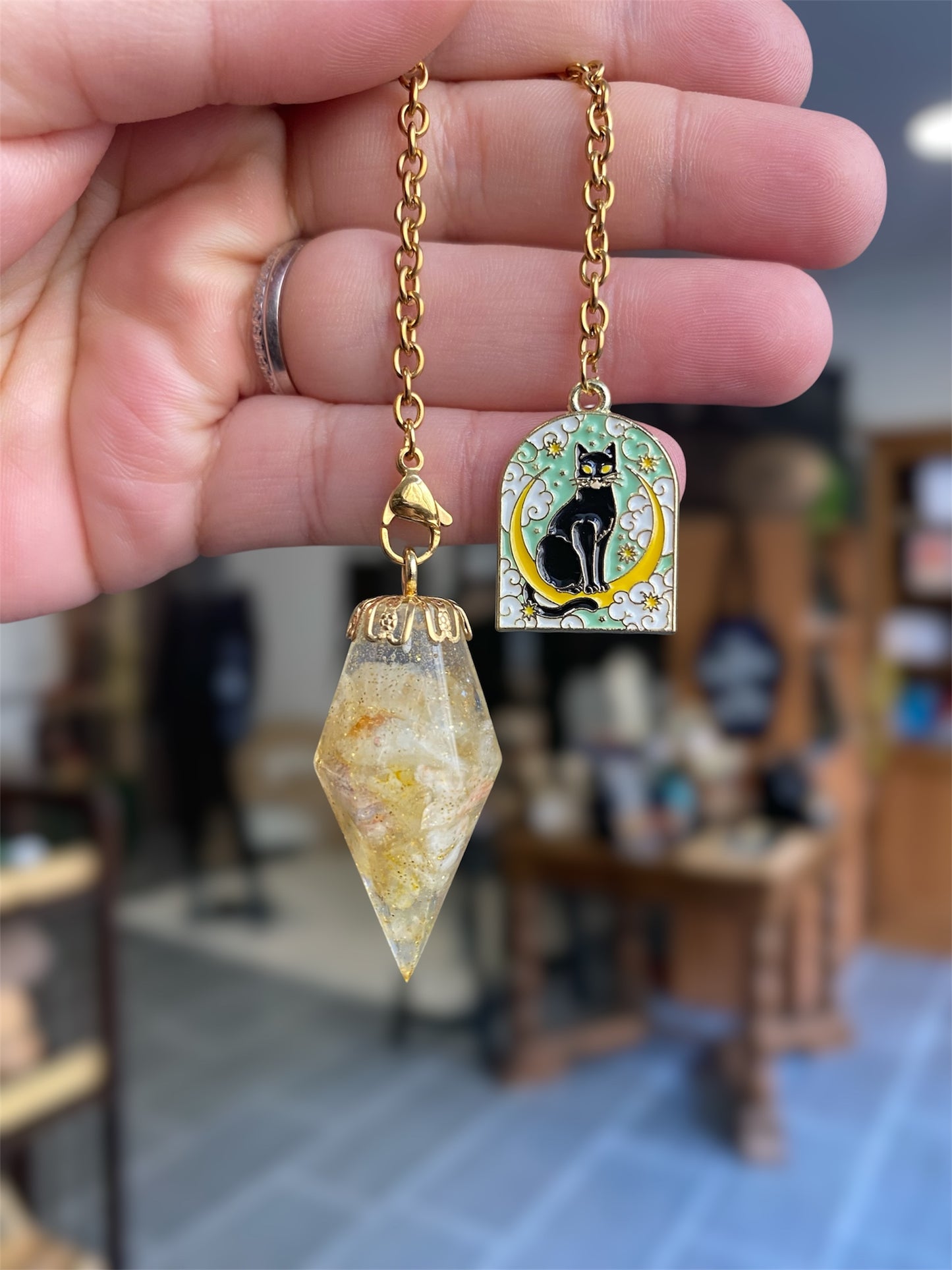 Pendule Citrine & Résine | Boutique Ésotérique - La Boutique Ô Mystères