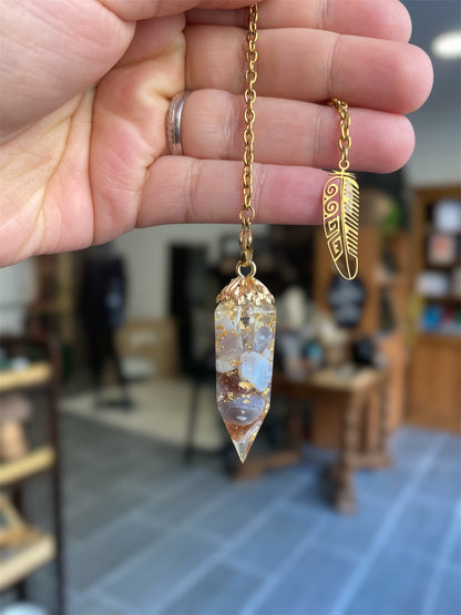 Pendule Agate Botswana & Résine | Boutique Ésotérique - La Boutique Ô Mystères