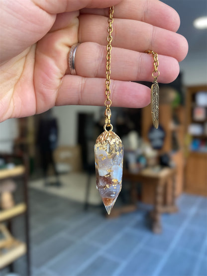 Pendule Agate Botswana & Résine | Boutique Ésotérique - La Boutique Ô Mystères