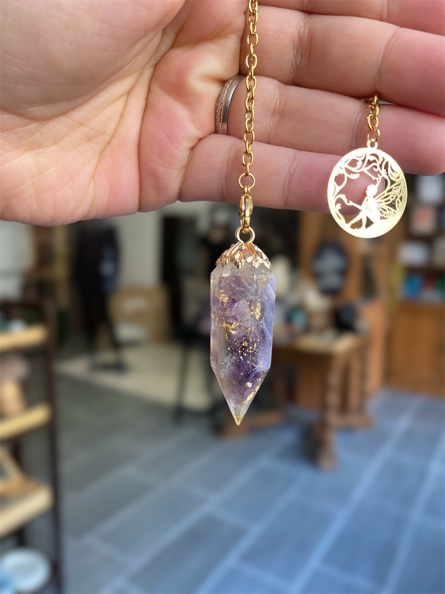 Pendule Améthyste & Résine | Boutique Ésotérique - La Boutique Ô Mystères