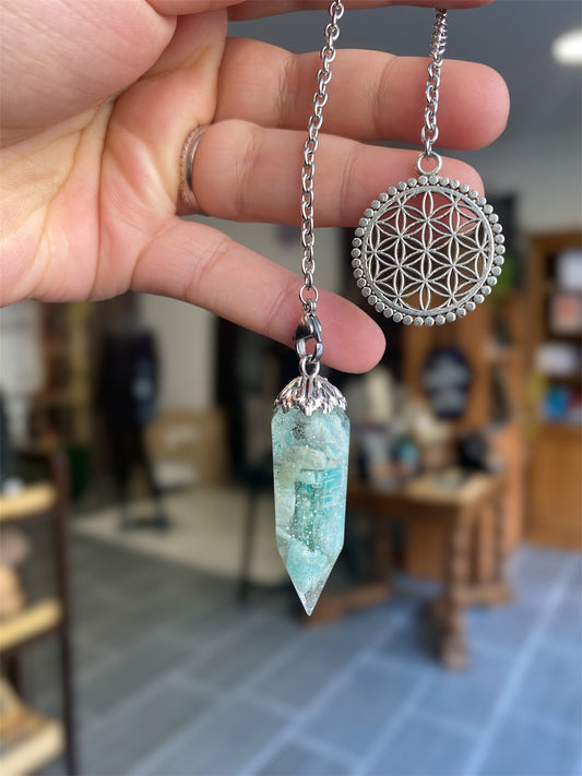 Pendule Amazonite & Résine | Boutique Ésotérique - La Boutique Ô Mystères