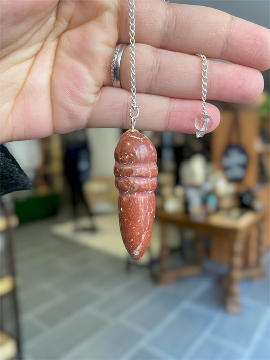 Pendule Egyptien Jaspe Rouge | Boutique Ésotérique - La Boutique Ô Mystères