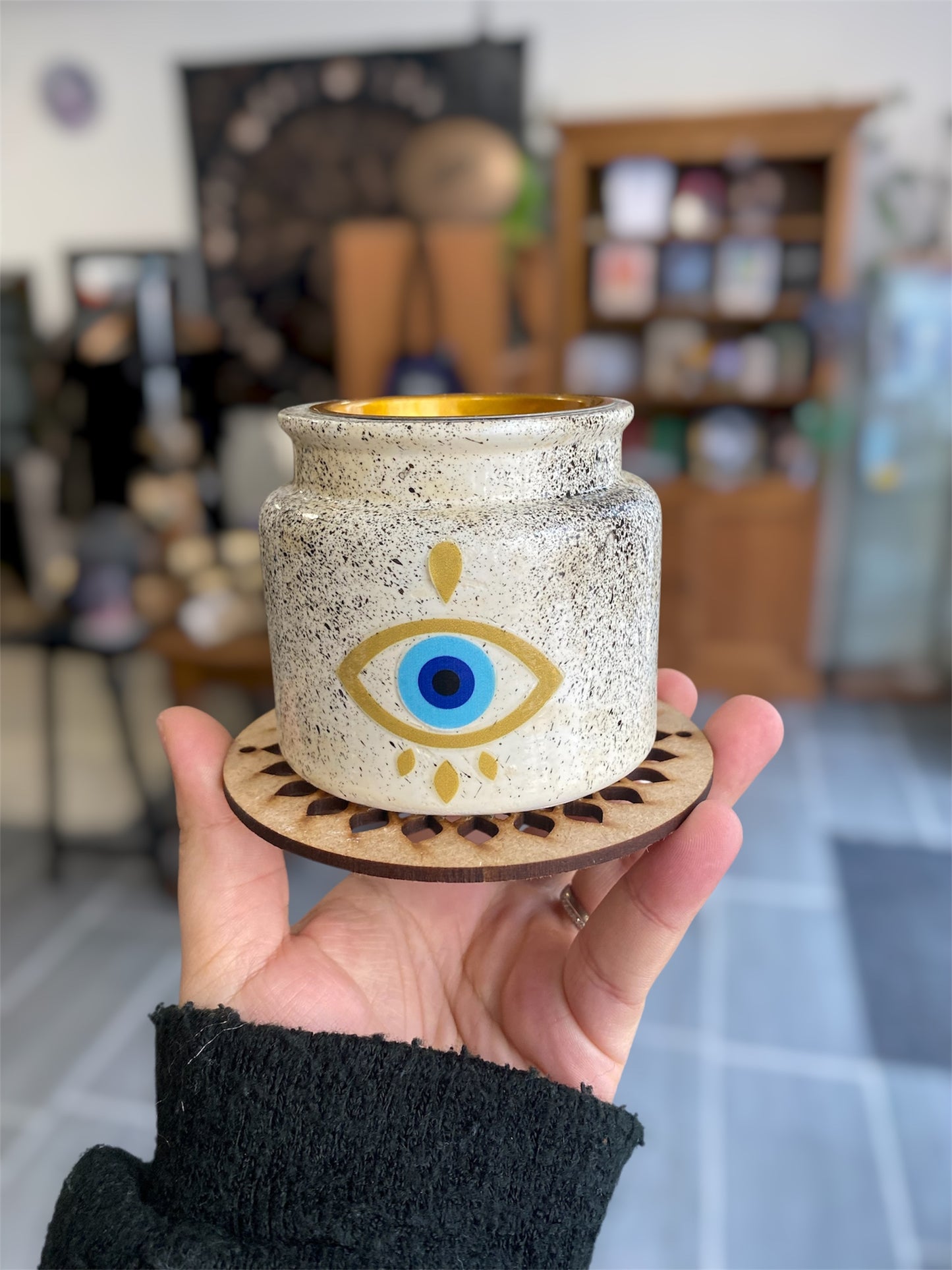 Porte-Charbon Artisanale Oeil de Protection | Boutique Ésotérique - La Boutique Ô Mystères