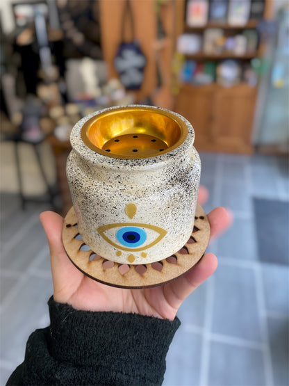 Porte-Charbon Artisanale Oeil de Protection | Boutique Ésotérique - La Boutique Ô Mystères
