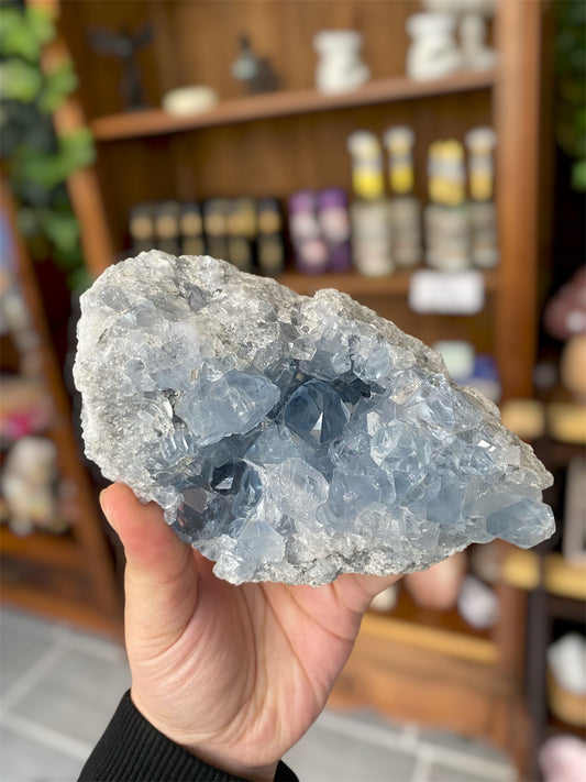 Géode de Céléstine | Boutique Ésotérique - La Boutique Ô Mystères