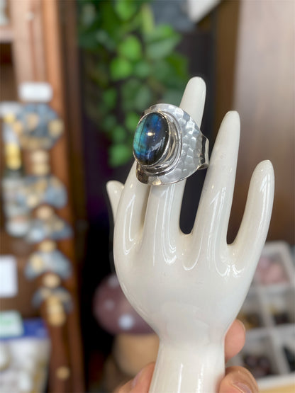 Bague avec Labradorite en argent 925 Boutique Ésotérique - La Boutique Ô Mystères