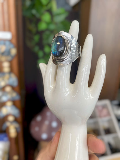 Bague avec Labradorite en argent 925 Boutique Ésotérique - La Boutique Ô Mystères