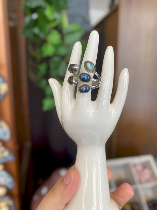 Bague Labradorite Réglable Argent 925 | Boutique Ésotérique - La Boutique Ô Mystères