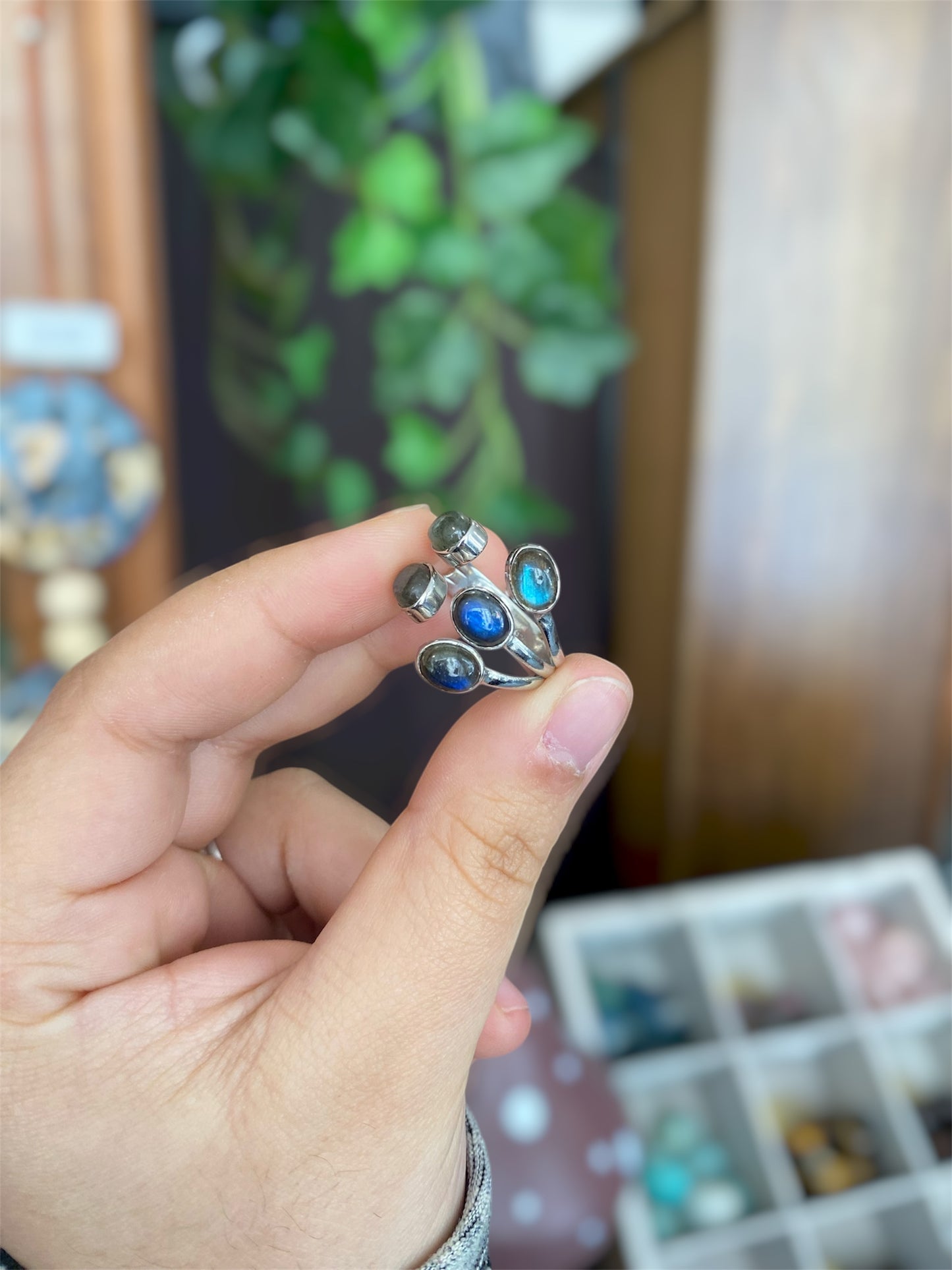 Bague Labradorite Réglable Argent 925 | Boutique Ésotérique - La Boutique Ô Mystères