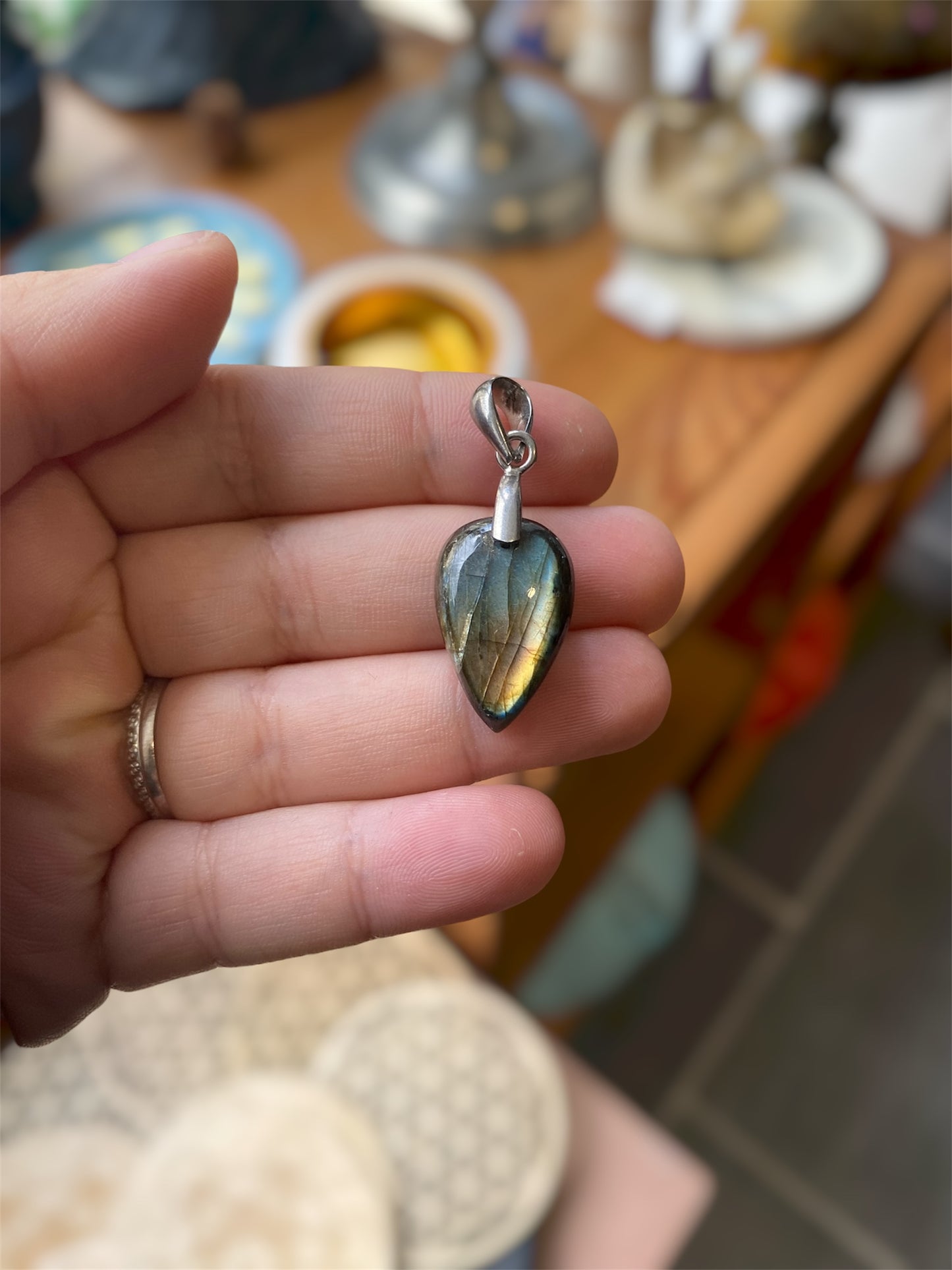 Pendentif Goutte Labradorite et Argent 925 | Boutique Ésotérique - La Boutique Ô Mystères
