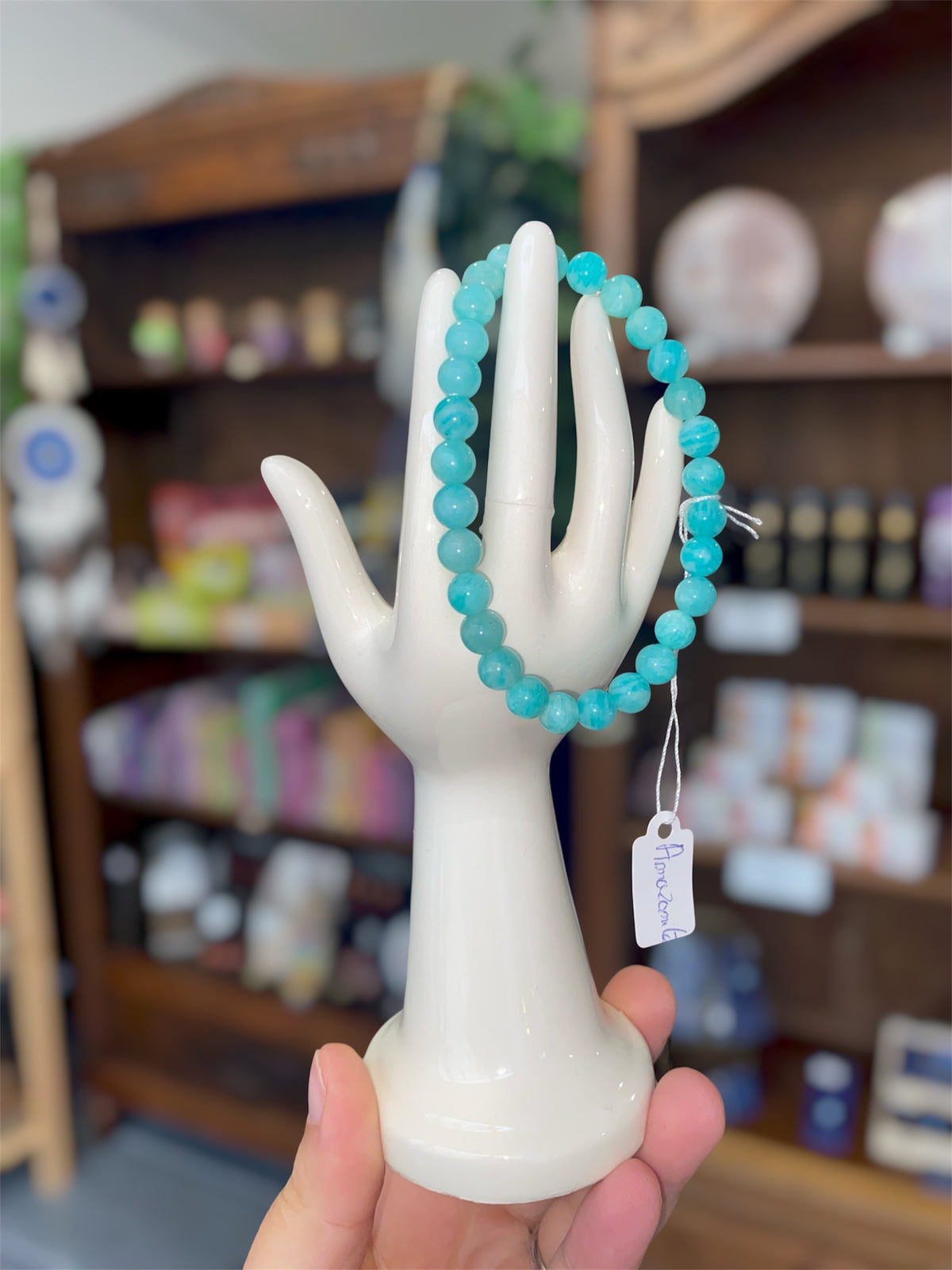 Bracelet Amazonite du Pérou Naturelle | Boutique Ésotérique - La Boutique Ô Mystères