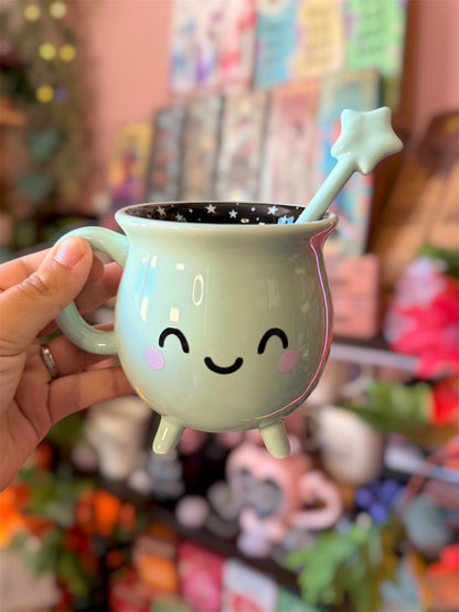 Tasse Chaudron avec Baguette Magique | Boutique Esotérique - La Boutique Ô Mystères